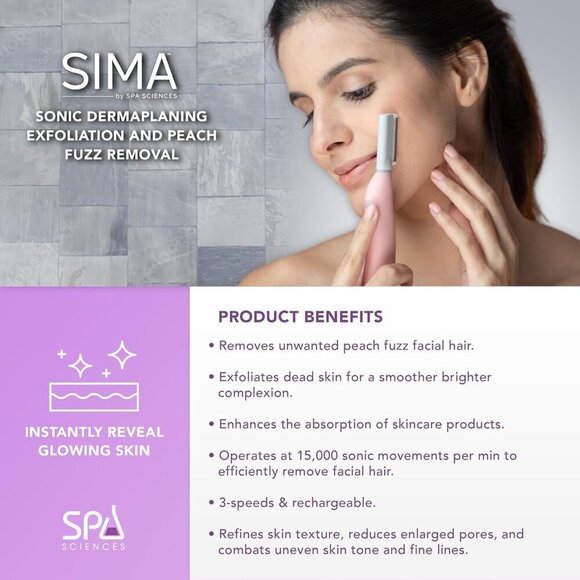 SIMA Patented Dermaplane Razor for Women Face – Painless 2-in-1 Facial Exfoliati - Picture 3 of 7